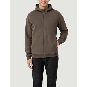 Kirkland Signature Men's L Brown Full-Zip Sweatshirt Organic Cotton  K1084